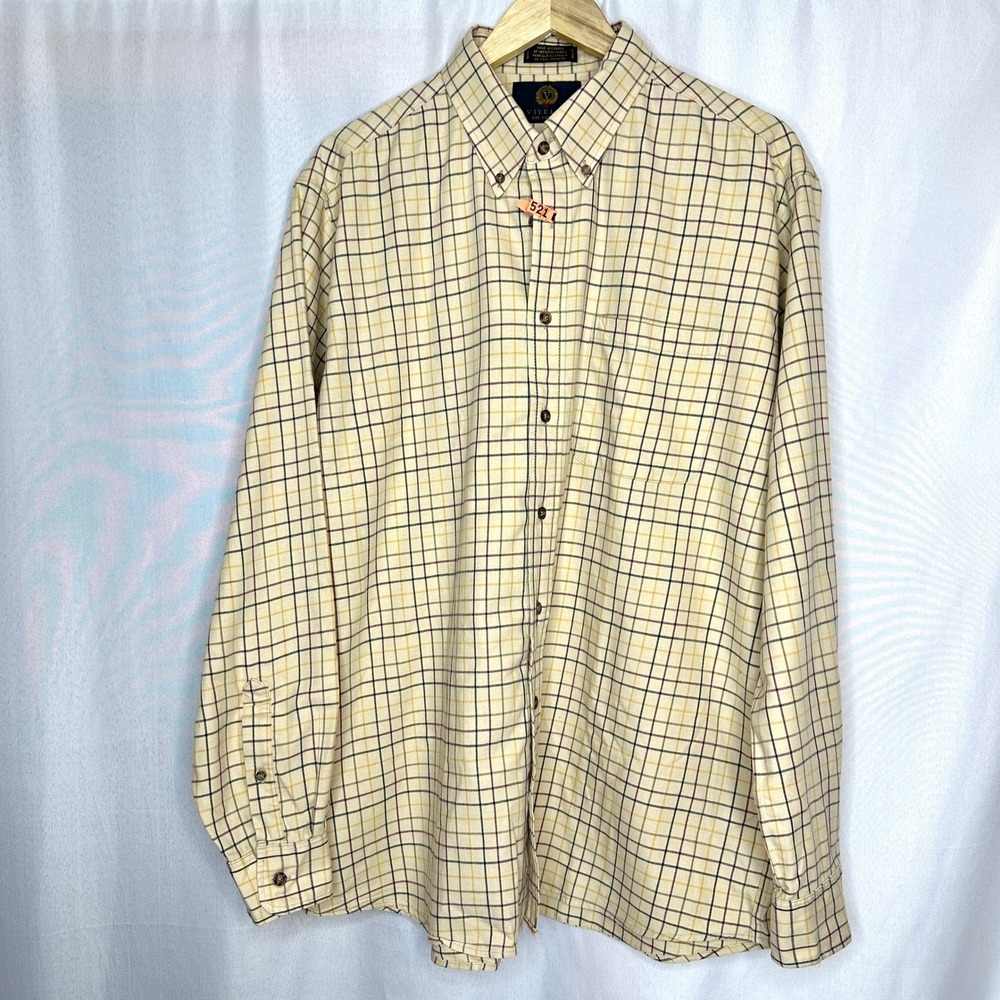 Vintage Viyella Tattersall Sport Long Sleeve Shirt XLARGE Preppy Ivy Americana